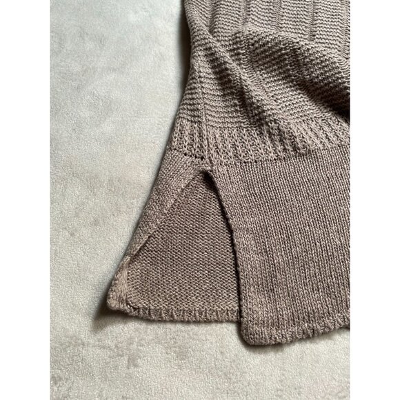 Vince Womens Taupe Sweater Size S 100% Linen Lagenlook Y2K Academia BOHO Classic - Picture 8 of 10